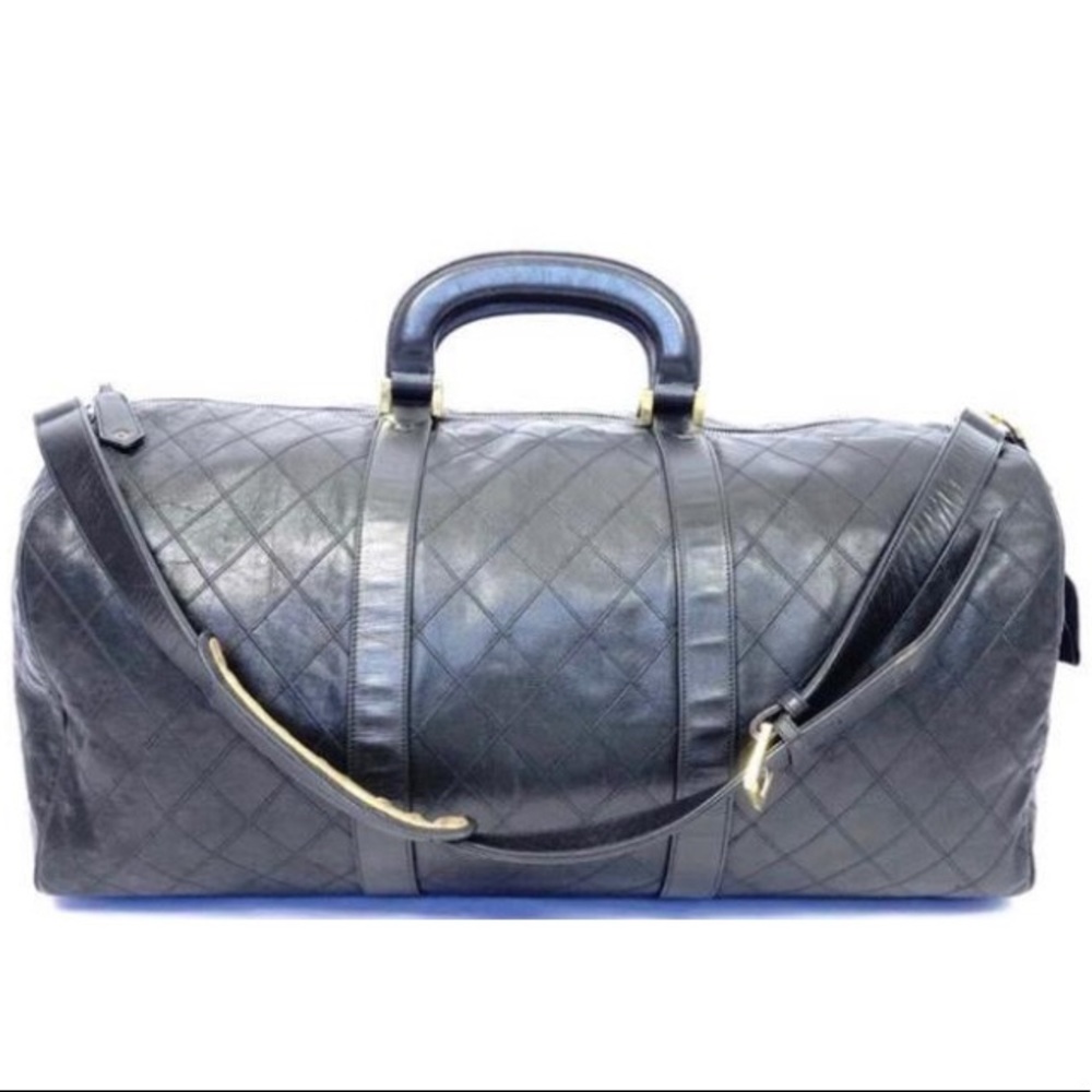 Vintage CHANEL XXL size lambskin Boston travel bag - Picture 1 of 10